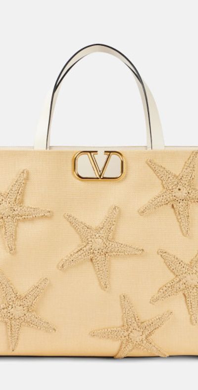 Valentino Garavani Valentino Garavani VLogo Starfish Large leather-trimmed tote bag