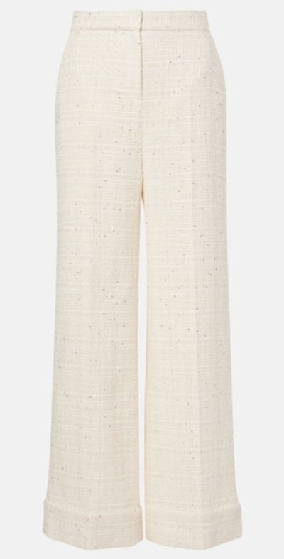 Valentino Valentino Sequined tweed wide-leg pants