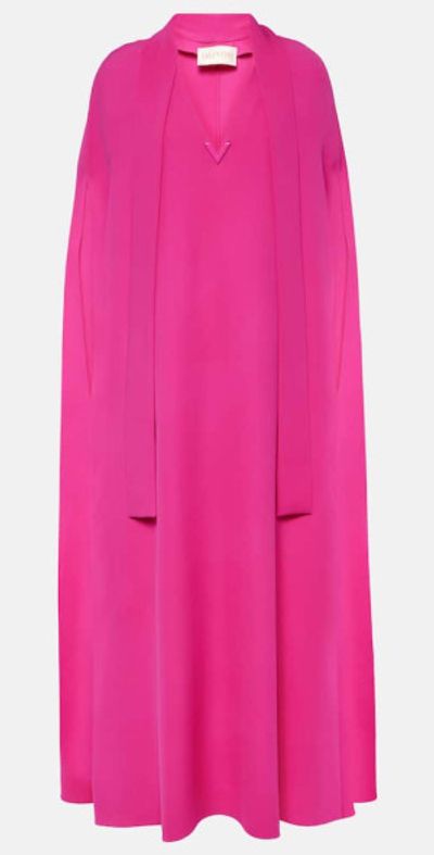 Valentino Valentino VGold caped silk maxi dress