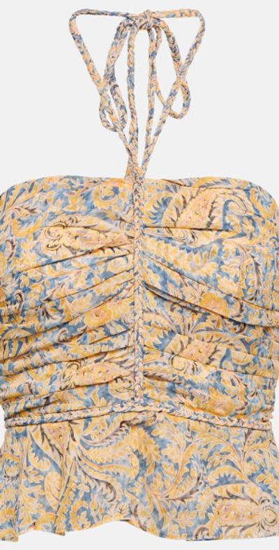 Veronica Beard Veronica Beard Paisley halter-neck silk top