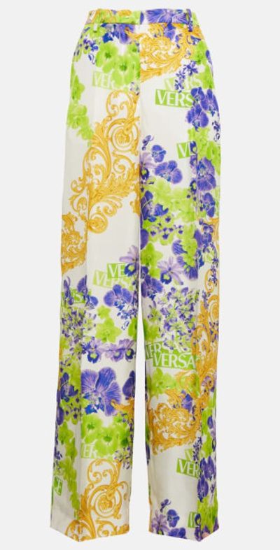 Versace Versace Floral wide-leg pants