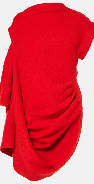 Xu Zhi - Asymmetrical draped cotton wool-blend top