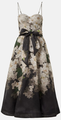 【Zimmermann】One-shoulder floral linen midi dress ZIMMERMANN One-Shoulder Floral Linen Midi Dress | endource