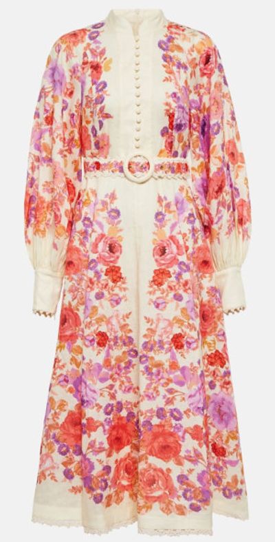 Zimmermann - Raie floral linen midi dress