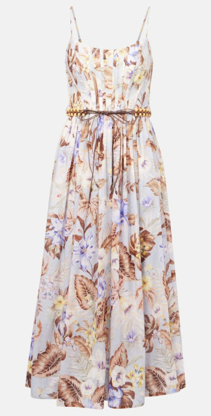 【Zimmermann】Rhiannon floral cotton bustier dress Rhiannon floral cotton bustier dress in multicoloured