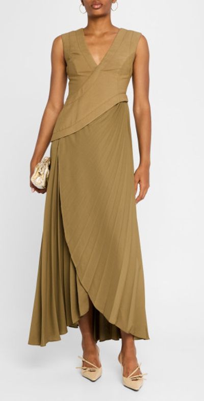 acler oakfield pleated maxi dress Acler Oakfield Pleated Dress In Dusty Rose 4 NWT