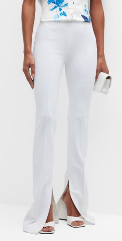 Adam Lippes Neoprene Slit-Cuff Flare Pants