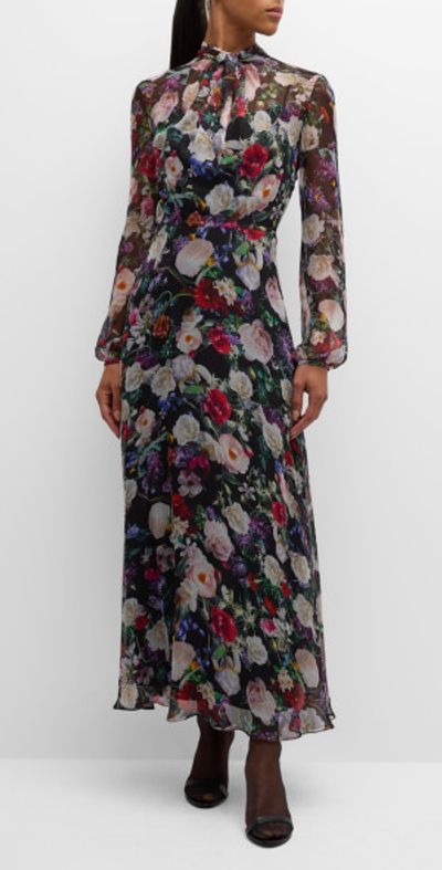 sachin and babi light blue dress Devina Silk Chiffon Lace Maxi Dress Orchid Ice / Xs