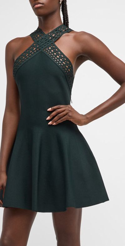 knee length dresses for ladies Alaïa-Wrap Denim Dress-Dresses