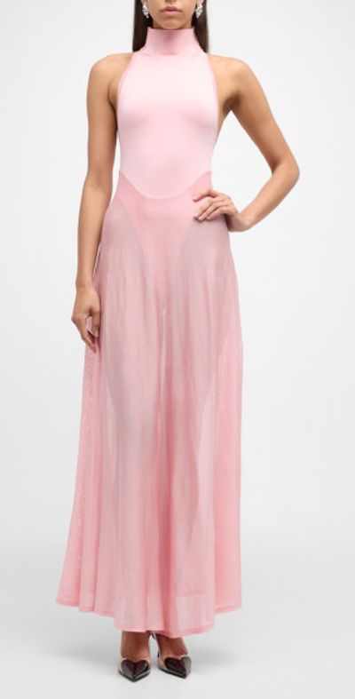 alaia tube sheer dress ALAIA white cotton blend 2023 TUBE SHEER KNIT MAXI Dress 36 XS ICONIC PIECE  at 1stDibs