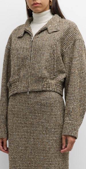 A.L.C. - Harrison Stand-Collar Houndstooth Jacket