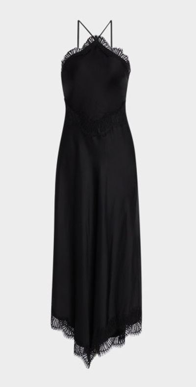 A.L.C. Lucia Lace Satin Halter Midi Dress