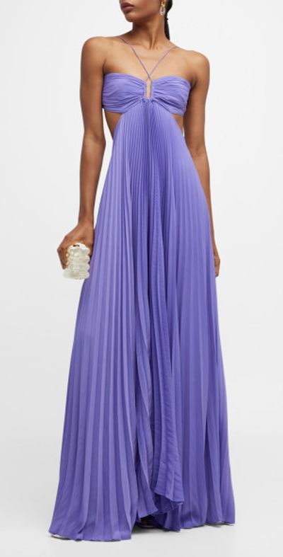 open lace back dress Moira Satin Pleated Maxi Dress main image 0