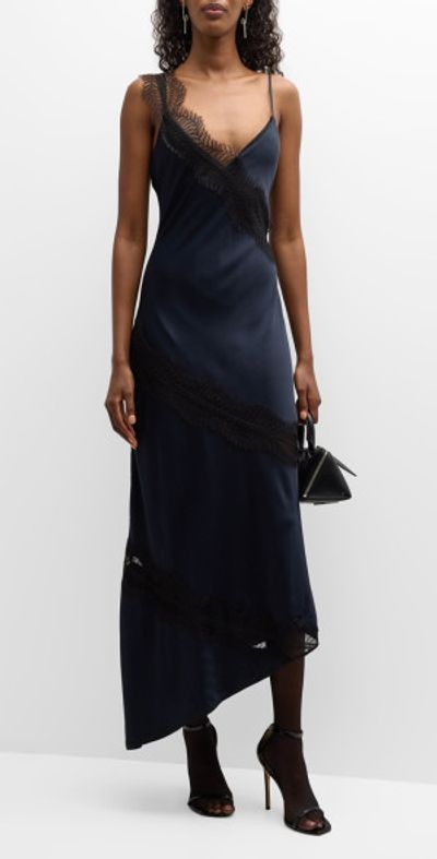 navy blue dress for baby girl Lace Asymmetric Cocktail Dress main image 1