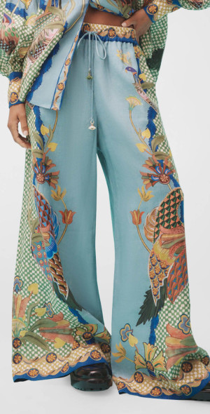 【Alemais】 Luisプリントシルク palazzoパンツ Luis printed silk palazzo pants in orange - Alemais | Mytheresa