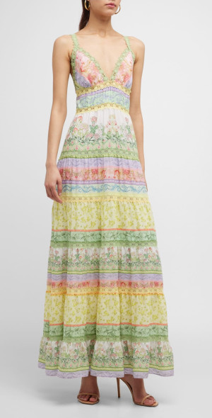 Alice + Olivia - Karolina Paneled Floral-Print Maxi Dress