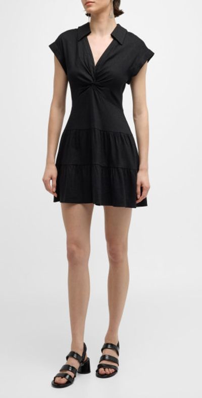 Alice + Olivia Mila Deep V Twist Mini Dress