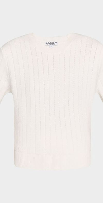 ARGENT Crewneck Herringbone Striped Top