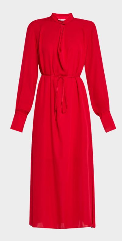 ARGENT Cutout Silk Double Georgette Midi Dress
