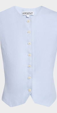 ARGENT High-Neck Linen Twill Waistcoat