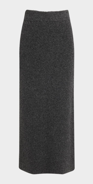 ARGENT Ribbed Midi Pencil Skirt