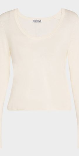 ARGENT Scoop-Neck Knit T-Shirt