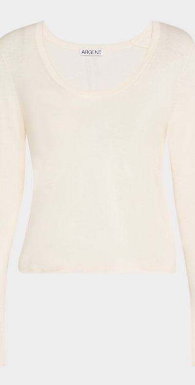 ARGENT Scoop-Neck Knit T-Shirt