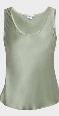ARGENT Scoop-Neck Shiny Silk Charmeuse Tank