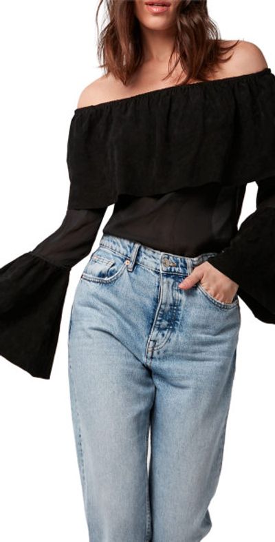 AS by DF Ines Off-the-Shoulder Suede Top