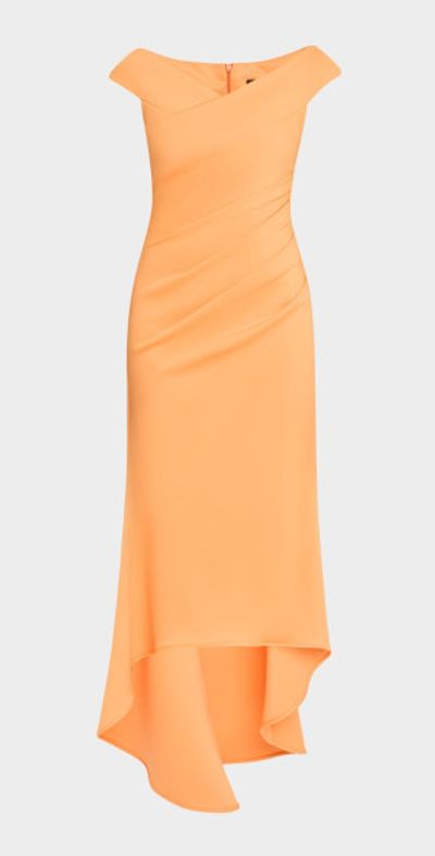 Black Halo Brielle Pleated High-Low Gown