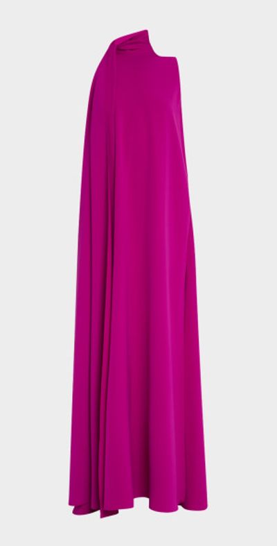 Black Halo Henna Draped Turtleneck Trapeze Gown