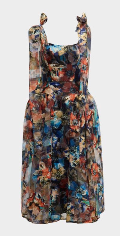blue dress for baby girl Black Halo Green Floral Asymmetrical Hem Dress NWT- Size 2 (sold out online) main image 0
