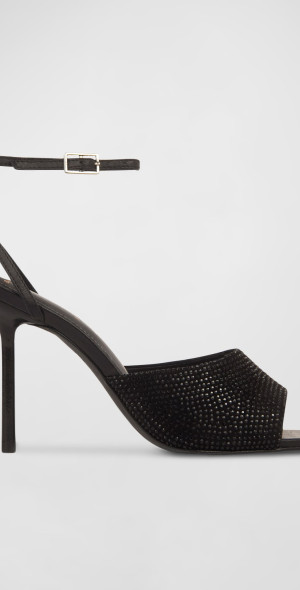 BLACK SUEDE STUDIO Cindy Stiletto Sandal in Silver Nappa Leather Size 8.5Us