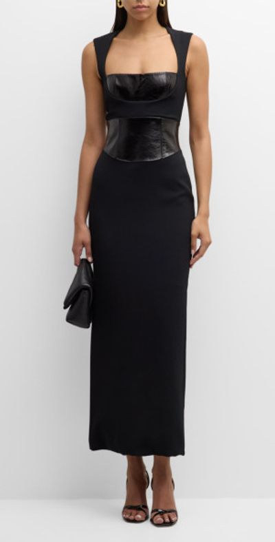 leather ruffle dress David Koma LEATHER RUFFLE MINI DRESS Black / UK 10 main image 0