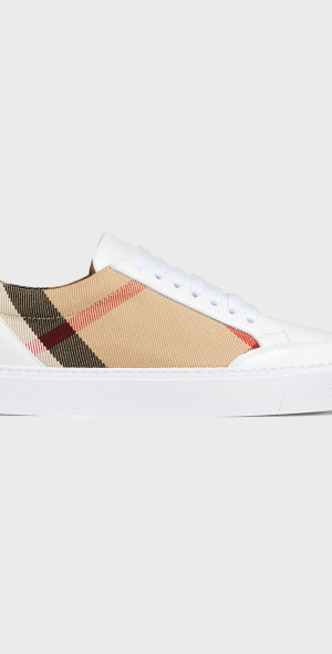 burberry new salmond check leather sneakers
