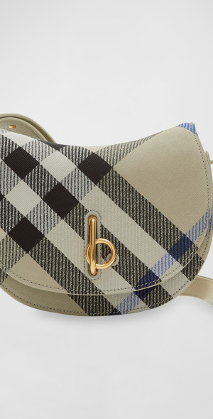 Burberry Mini Check Rocking Horse Crossbody Bag Purse