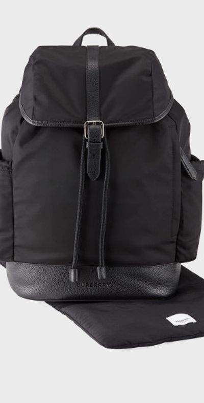 burberry small leather trimmed gabardine backpack Rucksack Technical & Black Nylon The backpack features a spacious main compartment and a practical external pocket Burberry Small Leather Trimmed Gabardine