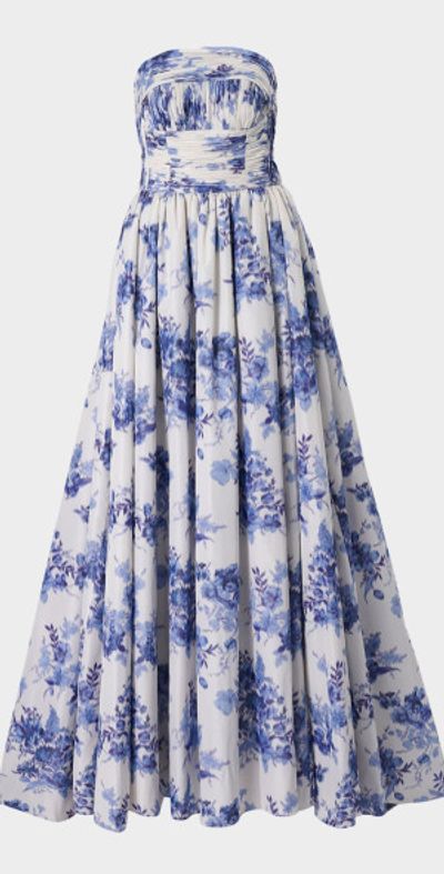Carolina Herrera Strapless Gathered Bodice Ball Gown