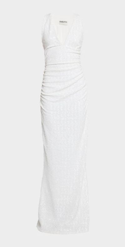 backless halter dress white Stella Slit Halter Maxi Dress - White