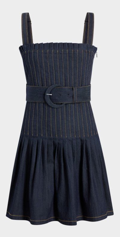 Cinq a Sept Bibi Pleated Denim Mini Dress