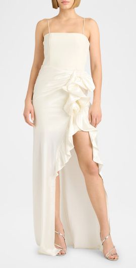 Cinq a Sept Drina Sleeveless Satin Wrap Gown
