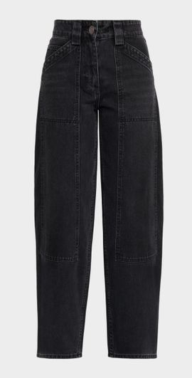 Co High-Rise Denim Crop Balloon Pants
