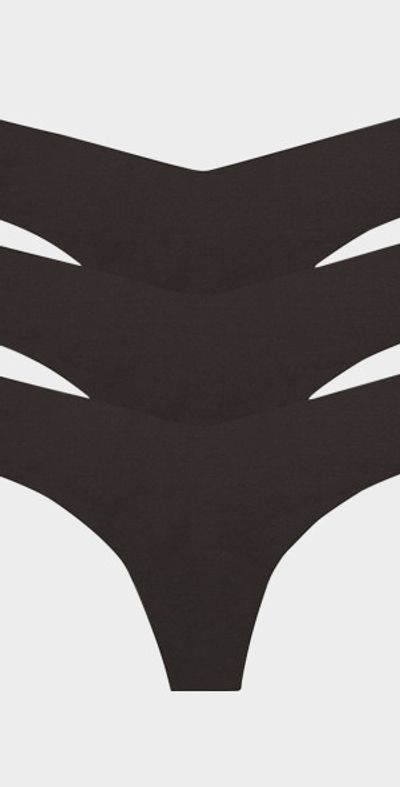 Commando Classic Low-Rise Microfiber Thongs, Pack of 3