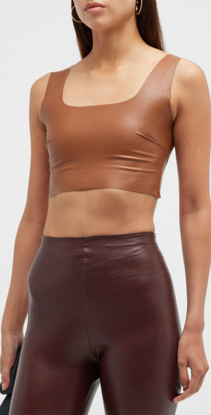 Commando Leather Square Neck Crop