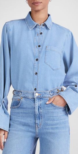 Derek Lam 10 Crosby Wesley Denim Button-Front Shirt
