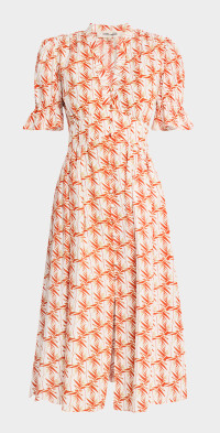 Diane von Furstenberg - Libra printed gathered midi dress