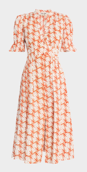 Diane von Furstenberg - Libra printed gathered midi dress