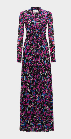 Diane von Furstenberg - Kassia Floral-Print Mesh Maxi Dress