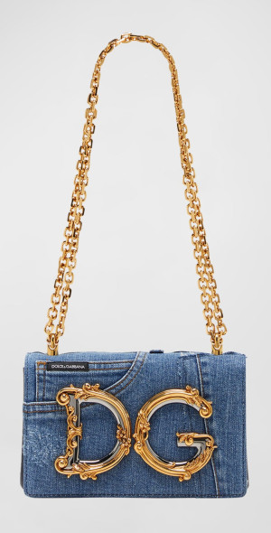 Dolce & Gabbana - DG Girls Medium Patchwork Denim Shoulder Bag