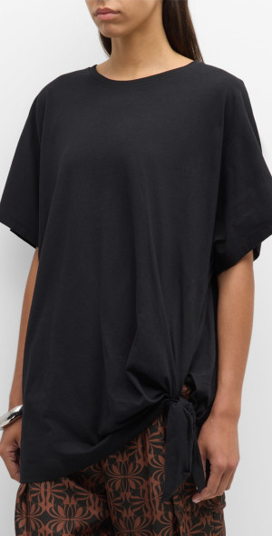 Dries Van Noten - Henchy Knot Short-Sleeve Oversized T-Shirt Dries Van Noten - Henchy Knot Short-Sleeve Oversized T-Shirt
